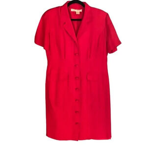 Marianna Red 100% Silk‎ Dress Size 12